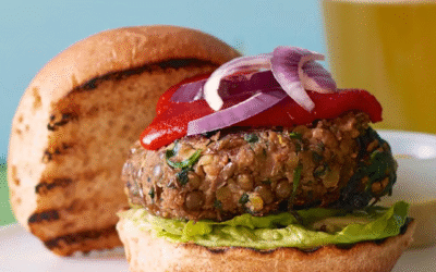 Memorial Day Grill Hero – Smoky Lentil-Mushroom Burger