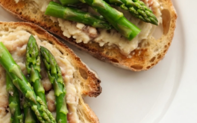 Oil-Free Asparagus & White Bean Toast