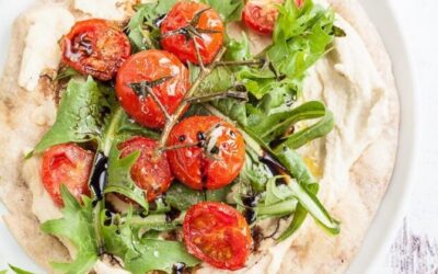 Cherry Tomato Hummus Flatbread