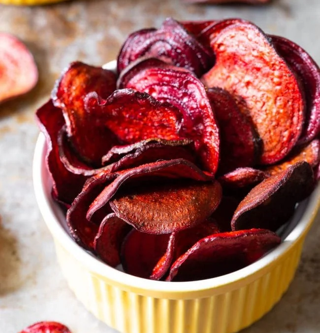 Zesty Baked Beet Chips