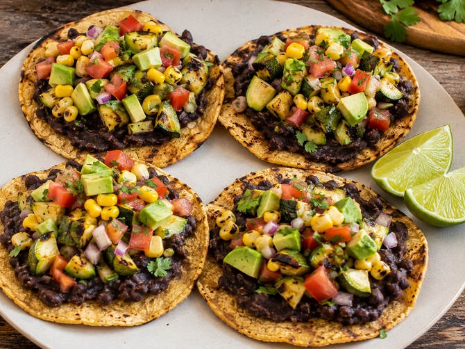 Grilled Vegetable Tostadas
